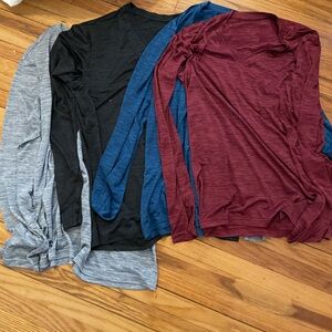 Lightweight V neck long Sleeve Shirt Set (4 pack)